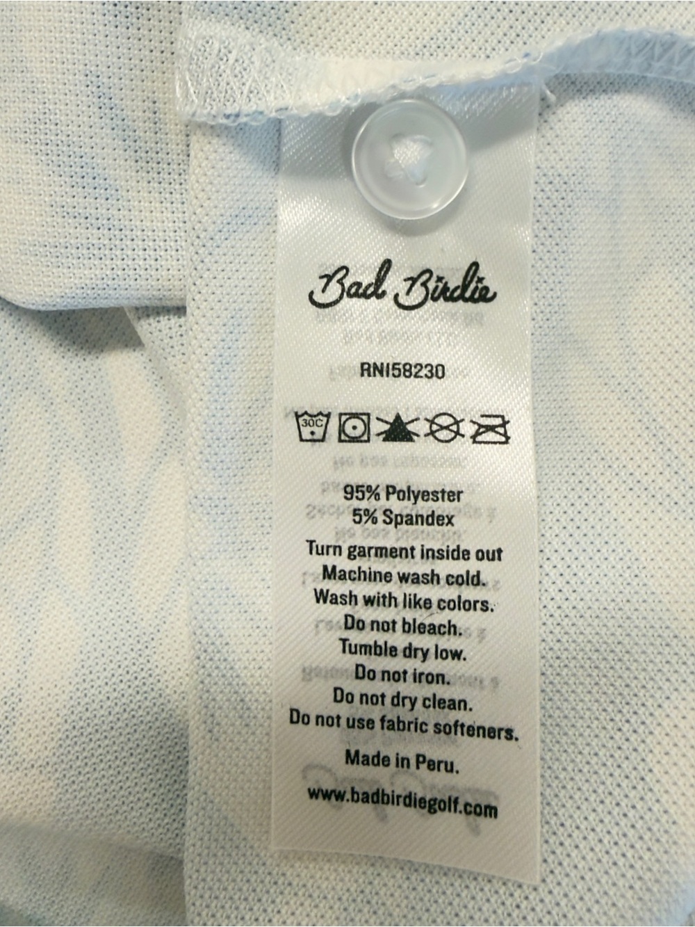 Bad Birdie Men's Hana Pique Golf Polo Shirt Floral Blue White - Medium - Picture 7 of 9